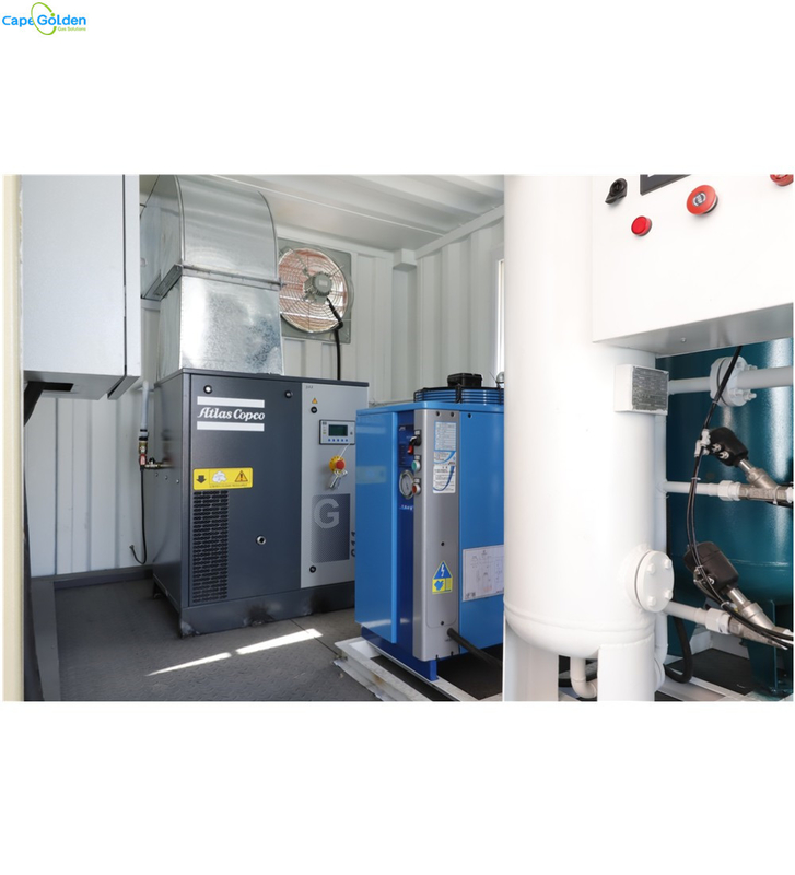 Koncentrator generatora tlenu Mobilna instalacja tlenowa Kontenerowy pojemnik typu 40 cylindrów dziennie
